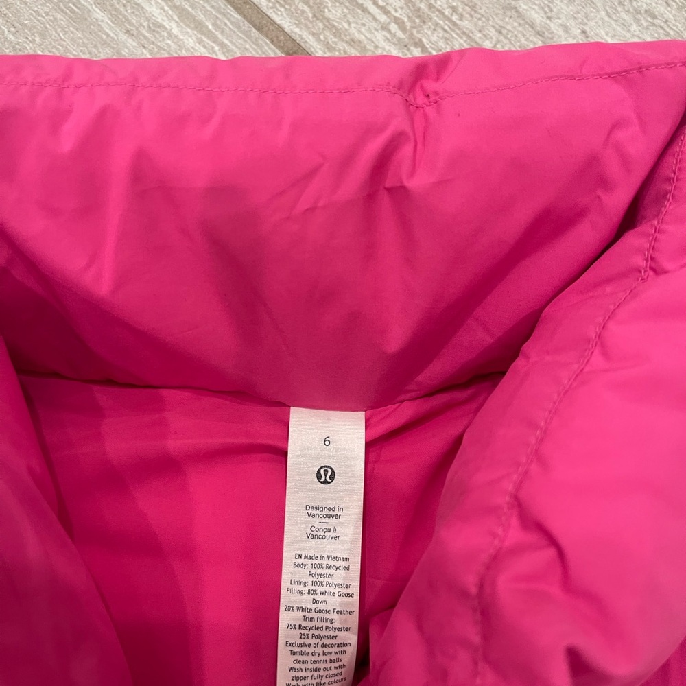 Lululemon Athletica Bright Pink Puffer Vest - Picture 3 of 5